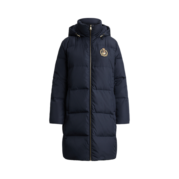 Crest-Patch Hooded Quilted Down Coat Lauren 1