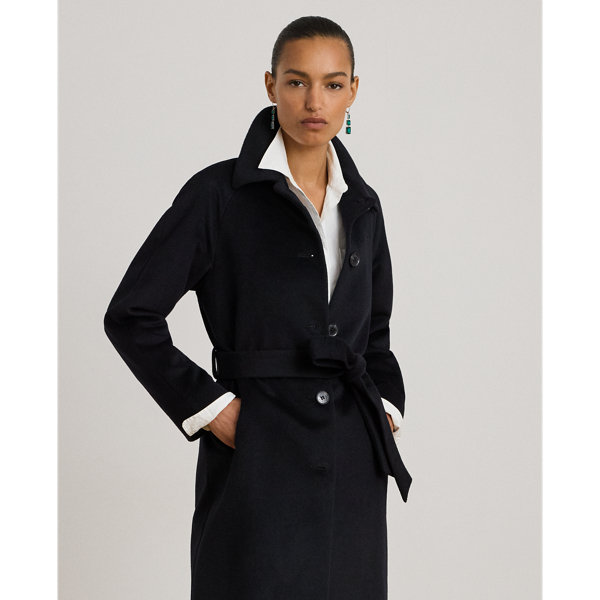 Mantel aus Wollmischung mit Gürtel