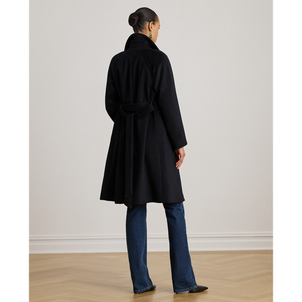 Mantel aus Wollmischung mit Gürtel