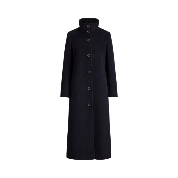 Manteau col entonnoir laine m&eacute;lang&eacute;e
