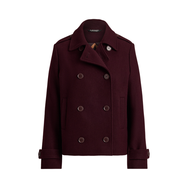 Wool-Blend Double-Breasted Cropped Coat