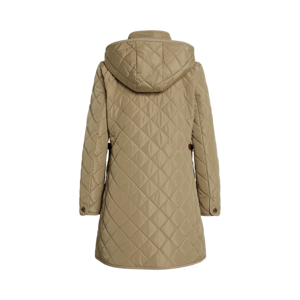 Birch Tan Hooded Diamond-Quilted Coat Lauren 2