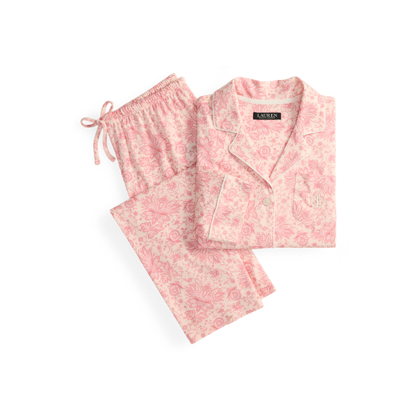 【POLO RALPH LAUREN】Printed cotton sleep set NEW Ralph Lauren Polo Bear GIRL Jersey SLEEP 2 PC SET COTTON