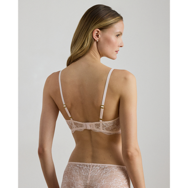 Pink Chiffon Lace Bra Lauren 4