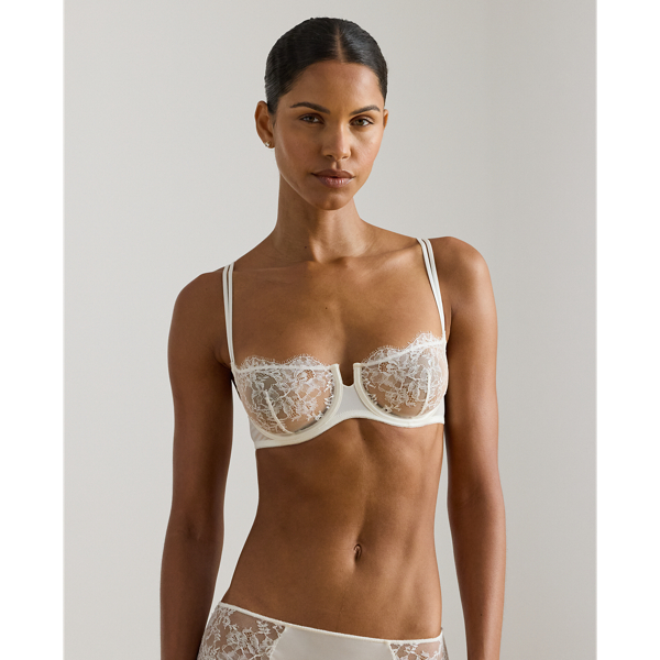 Satin-Lace Balconette Bra