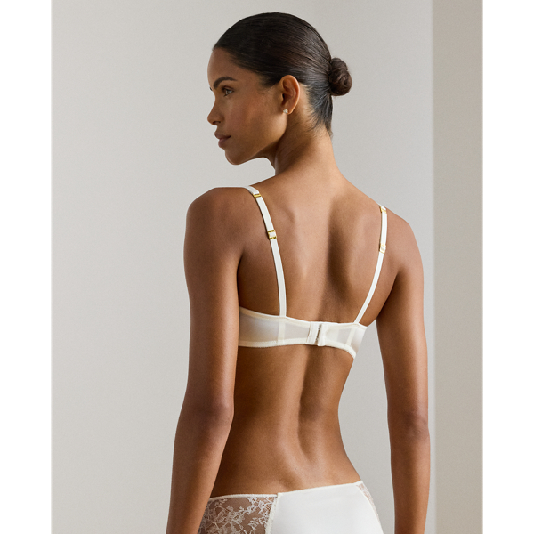 Ivory Satin-Lace Balconette Bra Lauren 4