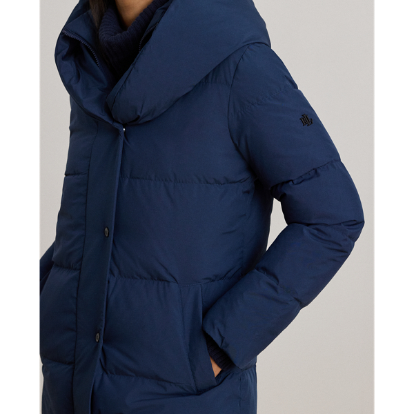 Oversize-Collar Quilted Down Coat - thumbnail 6