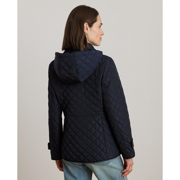 Crest-Patch Quilted Hooded Jacket - thumbnail 4