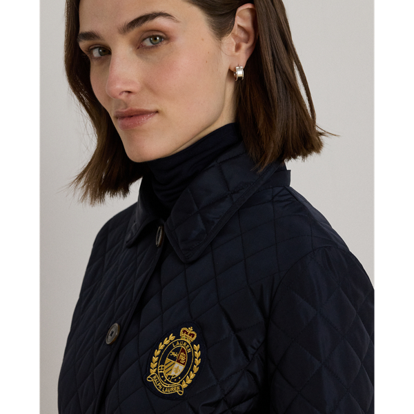 Crest-Patch Quilted Hooded Jacket - thumbnail 6