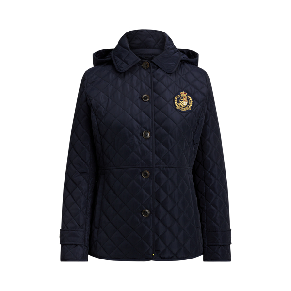 ローレンラルフローレン　クレストパッチ　ロング　ダウンコート　刺繍　XS Crest-Patch Quilted Jacket