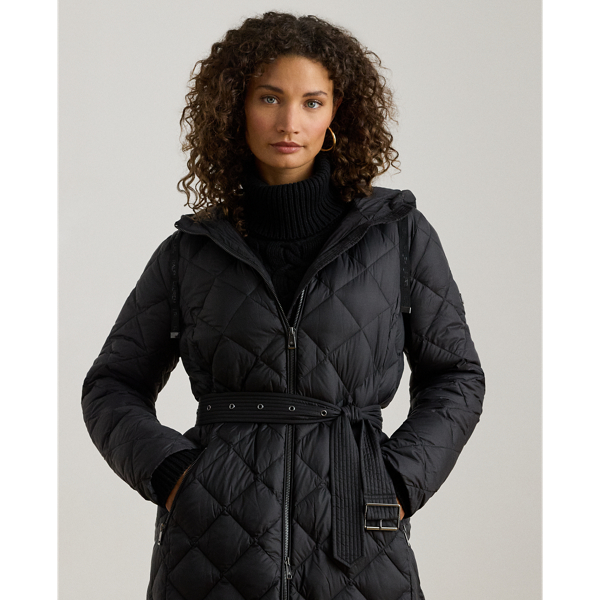 Hooded Diamond-Quilted Down Maxicoat - thumbnail 3