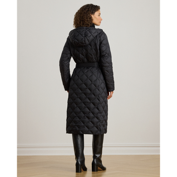 Hooded Diamond-Quilted Down Maxicoat - thumbnail 4