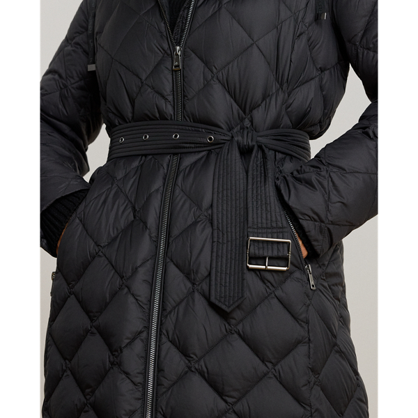 Hooded Diamond-Quilted Down Maxicoat - thumbnail 6