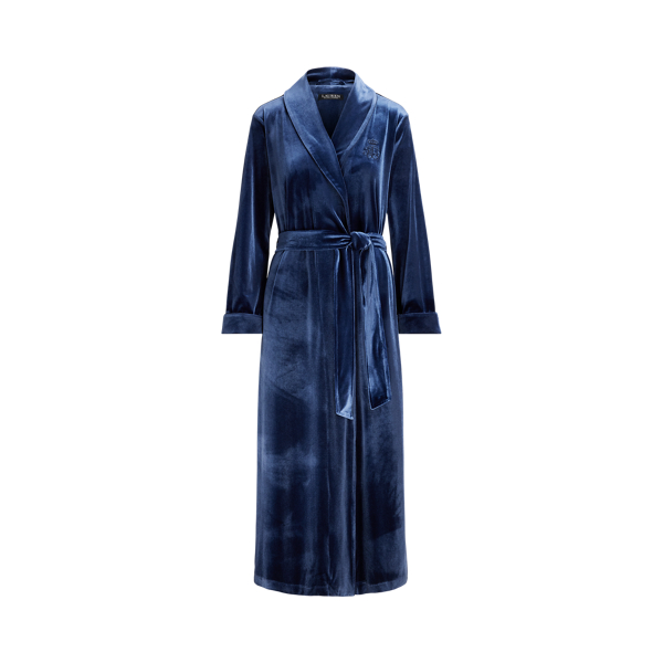 Velvet Long Shawl-Collar Robe Lauren 1
