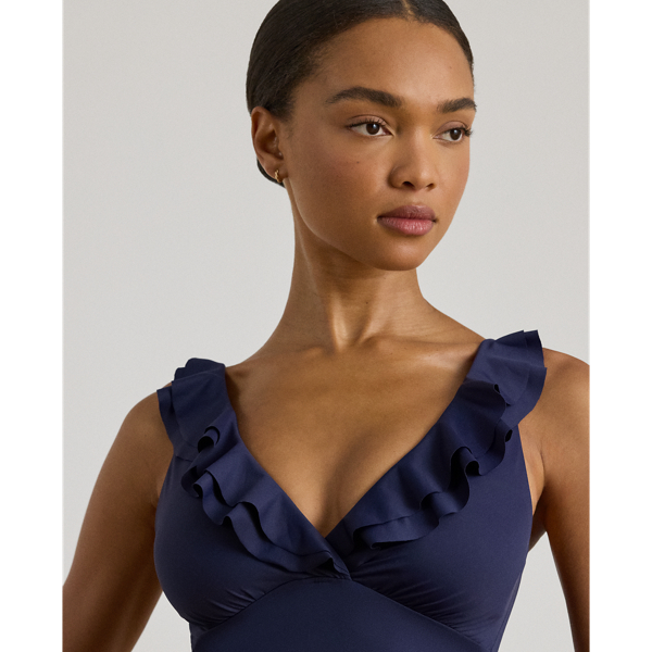 Badeanzug mit R&uuml;schenbesatz Lauren in Dunkles Navy 4