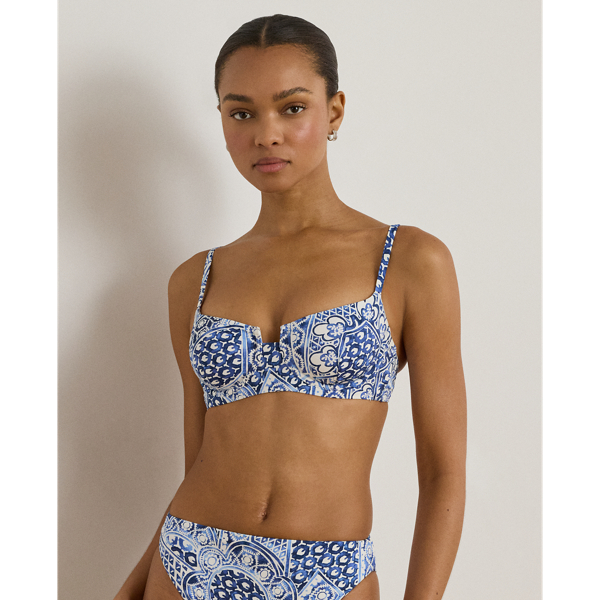 Gemustertes Balconette-Bikinitop