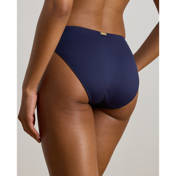 Dark Navy Curved Mid-Rise Bikini Bottom Lauren 4