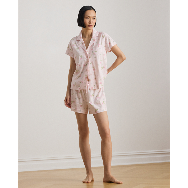 Pyjama short fleuri en jersey