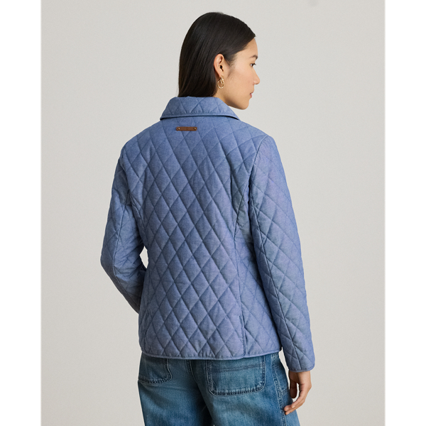 Diamond-Quilted Chambray Barn Jacket