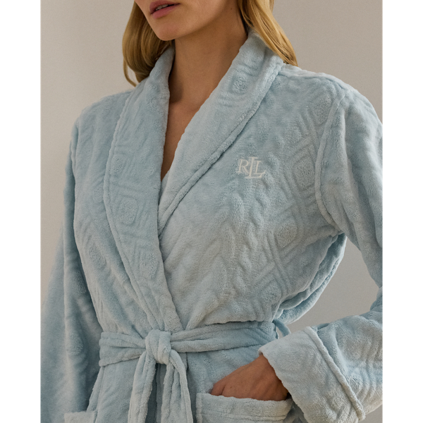 Belted Chenille Shawl-Collar Long Robe