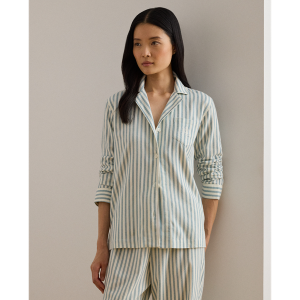 Blue Stripe Striped Brushed Twill Sleep Set Lauren 3