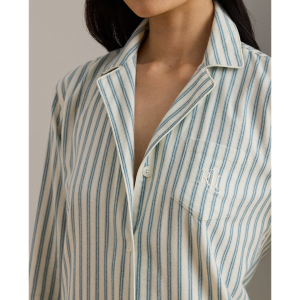 Blue Stripe Striped Brushed Twill Sleep Set Lauren 5