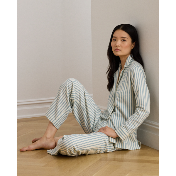 Blue Stripe Striped Brushed Twill Sleep Set Lauren 6