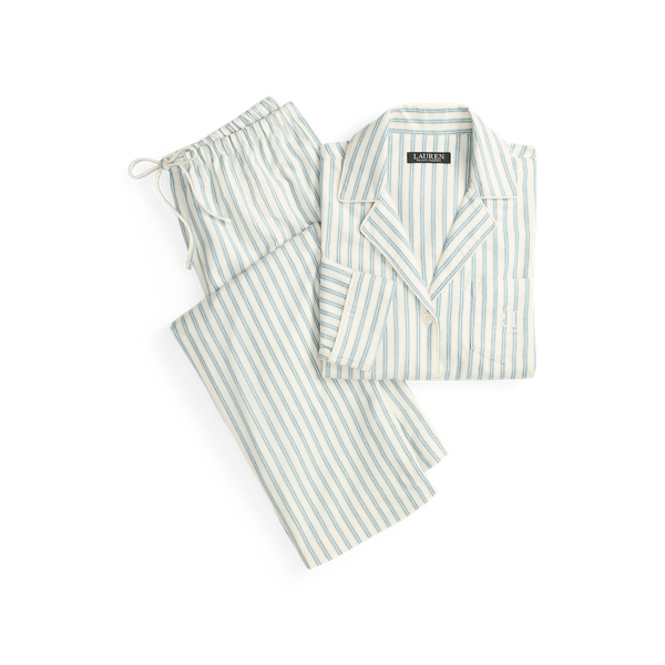 Blue Stripe Striped Brushed Twill Sleep Set Lauren 2