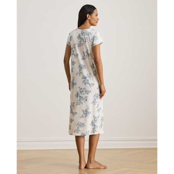 Ivory Floral Floral Jersey Ballet Nightgown Lauren 4
