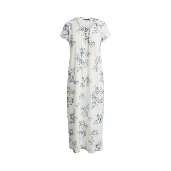 Ivory Floral Floral Jersey Ballet Nightgown Lauren 2