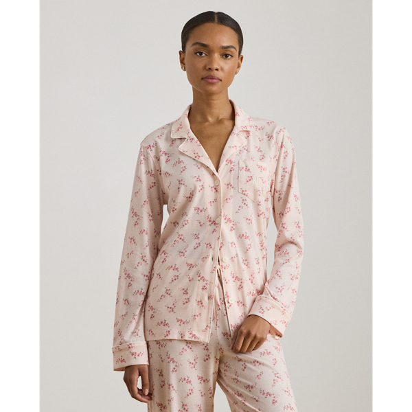 Blush Floral Floral Cotton-Blend-Jersey Sleep Set Lauren 3