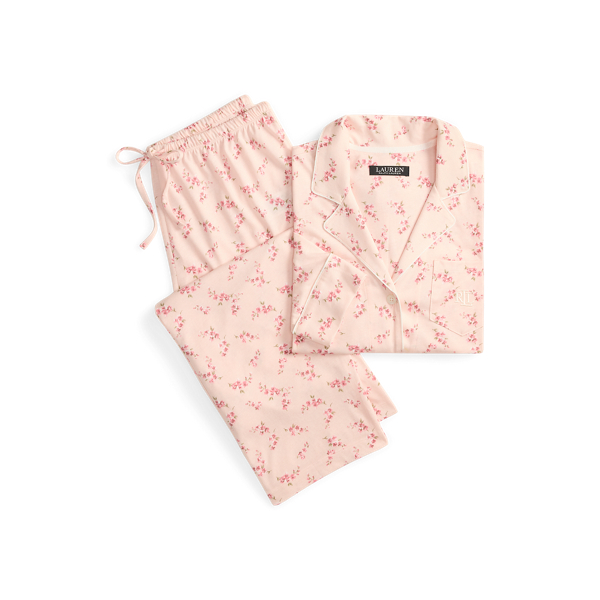 Blush Floral Floral Cotton-Blend-Jersey Sleep Set Lauren 2