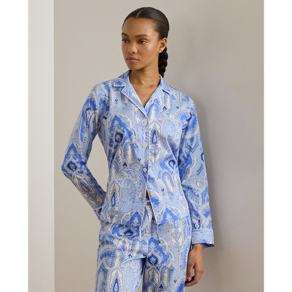 Blue Paisley Paisley Cotton-Blend-Lawn Sleep Set Lauren 3