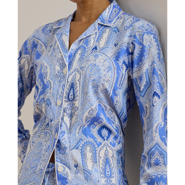 Blue Paisley Paisley Cotton-Blend-Lawn Sleep Set Lauren 5