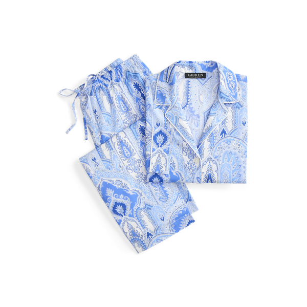 Blue Paisley Paisley Cotton-Blend-Lawn Sleep Set Lauren 2