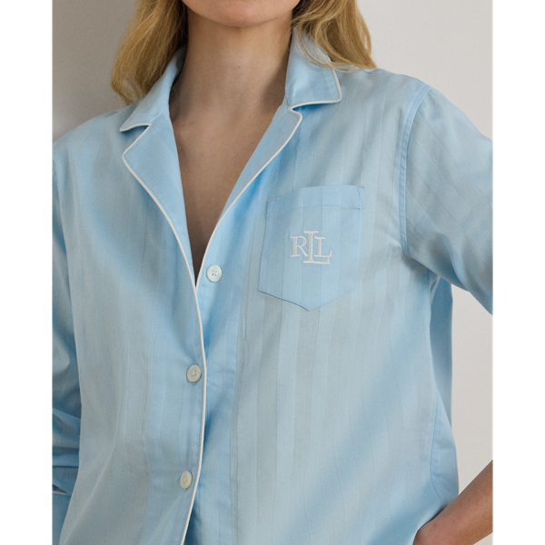 Blue Shadow-Stripe Cotton Boxer Sleep Set Lauren 5