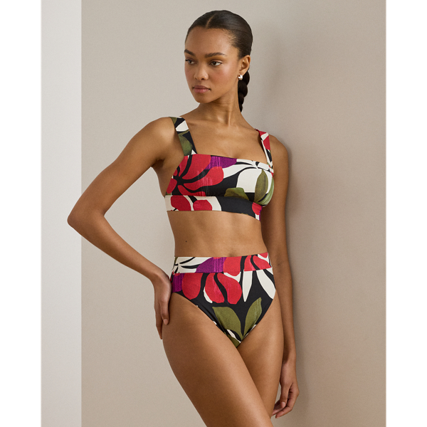 Multi Floral Square-Neck Bikini Top Lauren 3