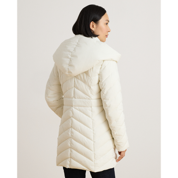 Mascarpone Cream Quilted Hooded Funnelneck Jacket Lauren 5