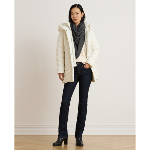 Mascarpone Cream Quilted Hooded Funnelneck Jacket Lauren 8