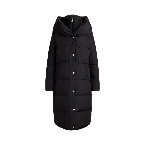 Casaco gola oversize acolchoado penas