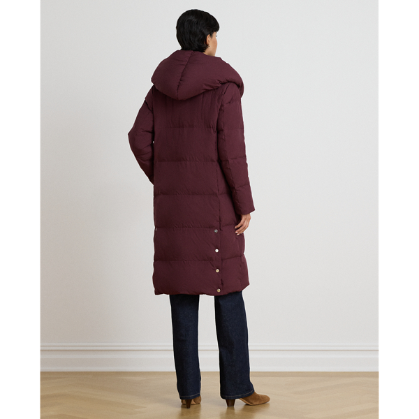 Quiltad dunkappa med oversize sjalkrage