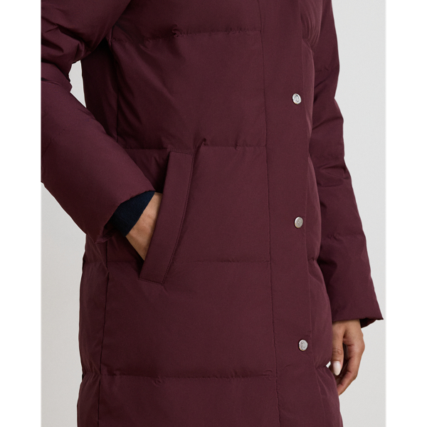 Quiltad dunkappa med oversize sjalkrage