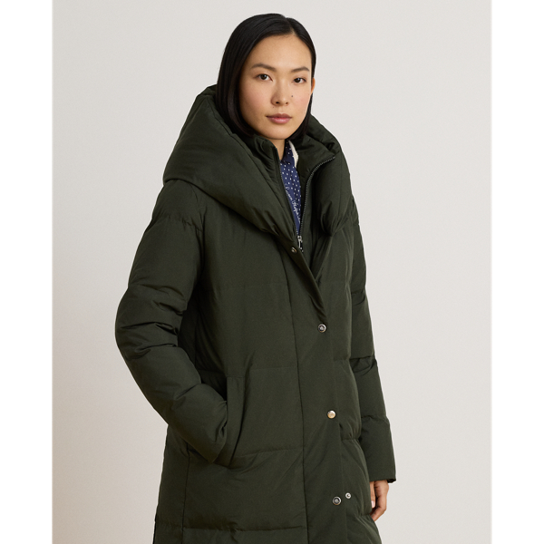 Litchfield Loden Oversize-Collar Quilted Down Coat Lauren 4