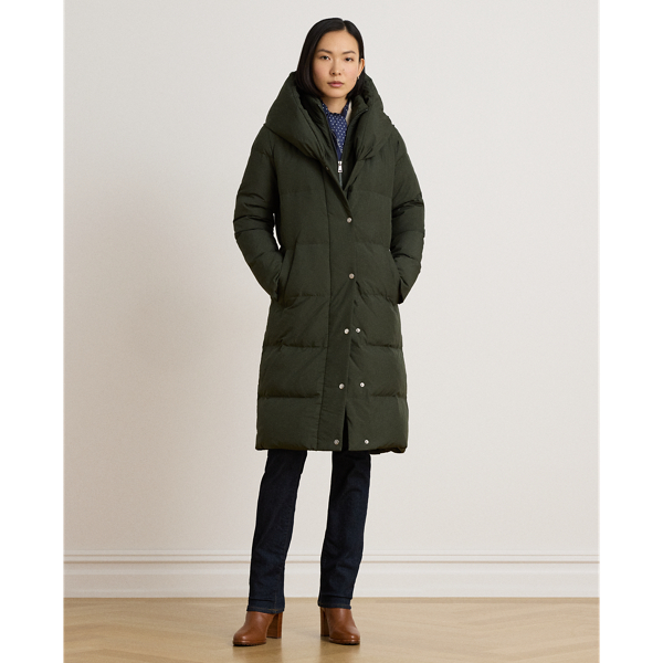 Litchfield Loden Oversize-Collar Quilted Down Coat Lauren 1