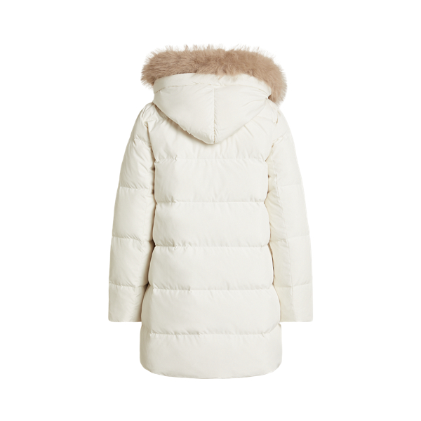 Faux Fur Trim Hooded Vestee Down Coat