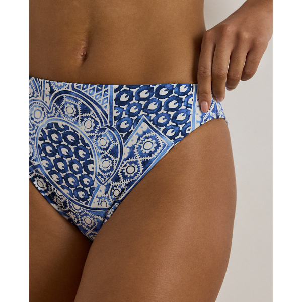 Multi Geo-Print High-Leg Bikini Bottom Lauren 5