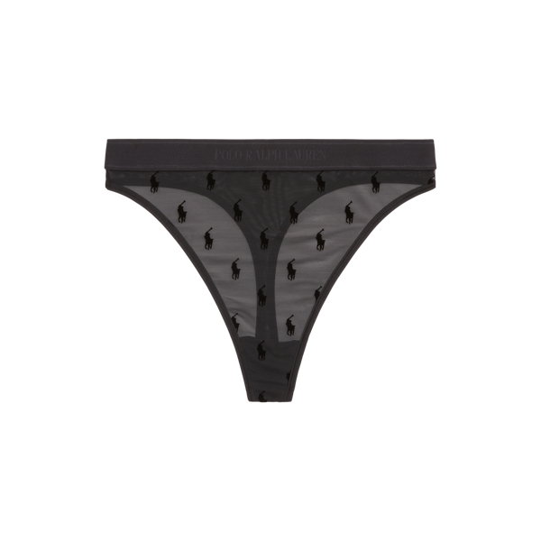 Tanga de tiro alto con flocado Polo Ralph Lauren en 1