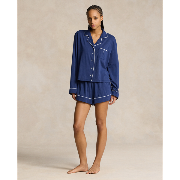 Navy Jersey Long-Sleeve Pyjama Set Polo Ralph Lauren 1