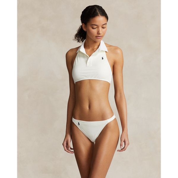 White Side-Panel Hipster Bikini Bottom Polo Ralph Lauren 1