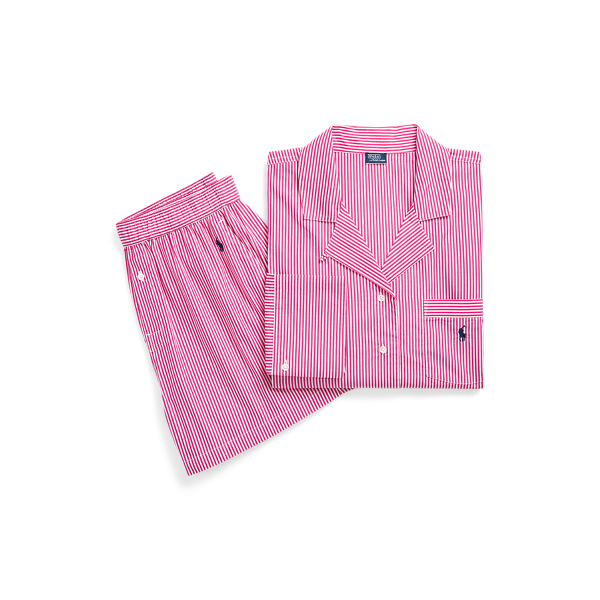 Crop Top &amp; Boxer Striped Cotton PJ Set Polo Ralph Lauren 1